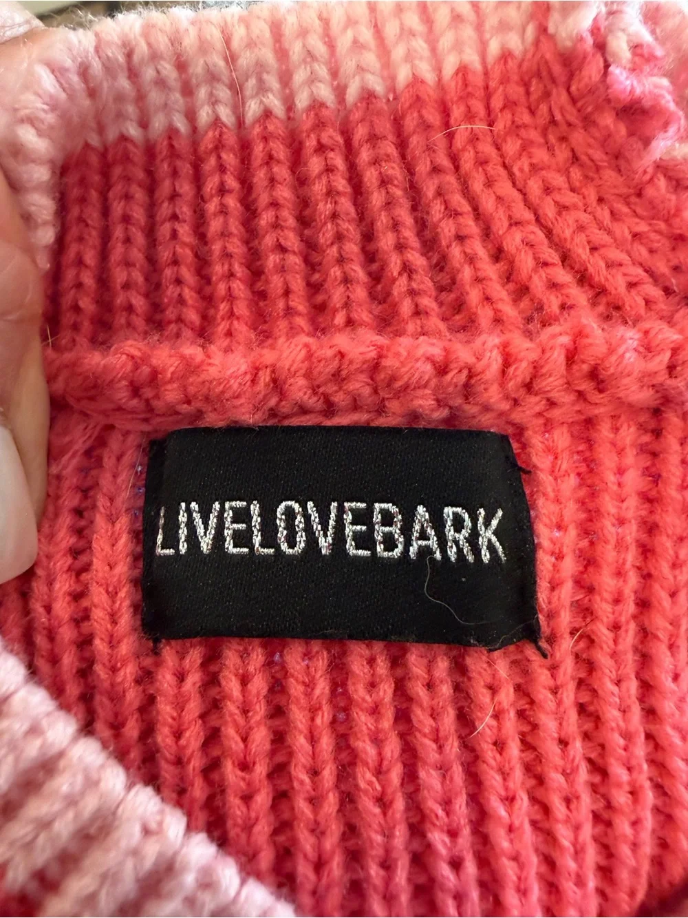 Dog Pink Bow-Accent Knit Sweater